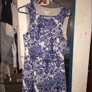 Blue and White Knee Long dress